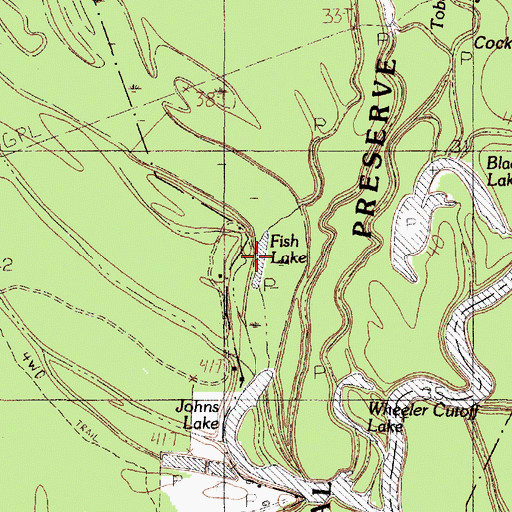 Topographic Map of Fish Lake, TX