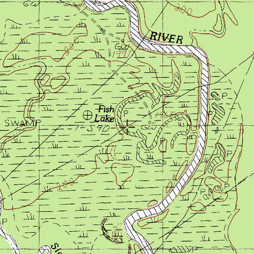Topographic Map of Fish Lake, TX