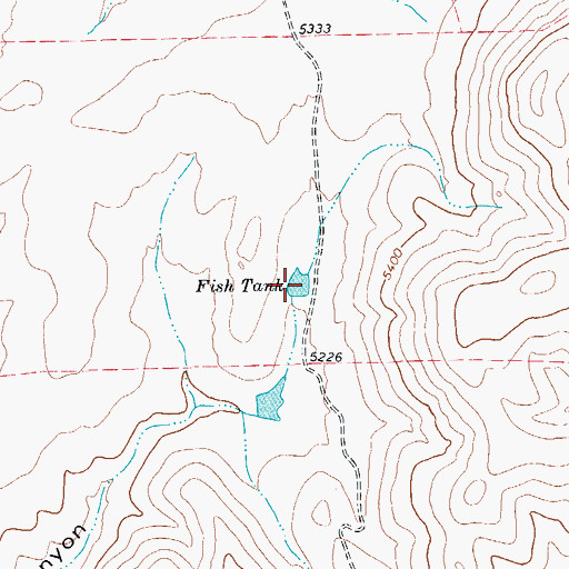 Topographic Map of Fish Tank, TX