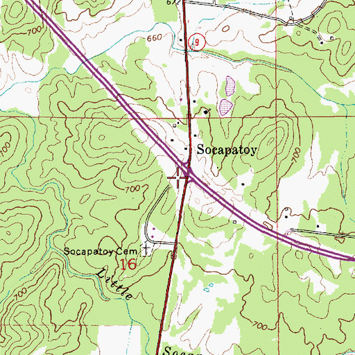 Topographic Map of Socapatoy Church, AL