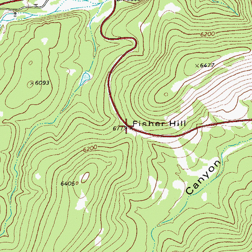 Topographic Map of Fisher Hill, TX