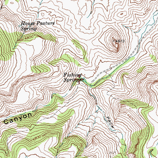 Topographic Map of Fishing Springs, TX