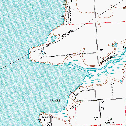 Topographic Map of Fivemile Branch, TX