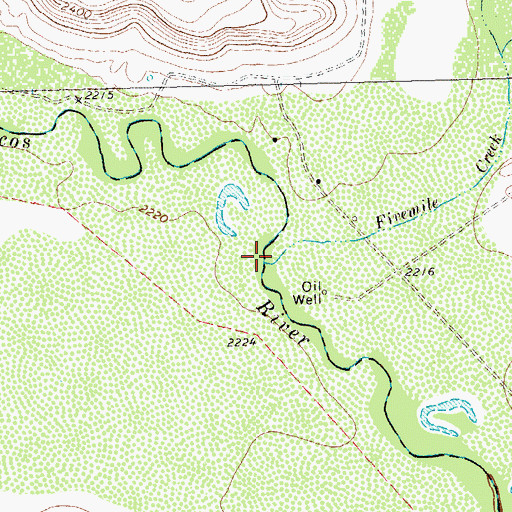Topographic Map of Fivemile Creek, TX