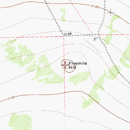 Topographic Map of Fivemile Hill, TX