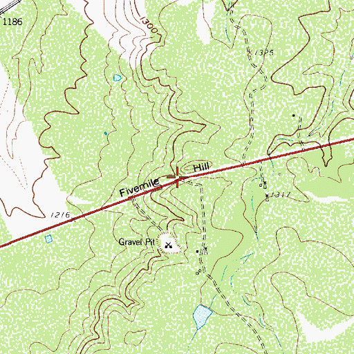 Topographic Map of Fivemile Hill, TX