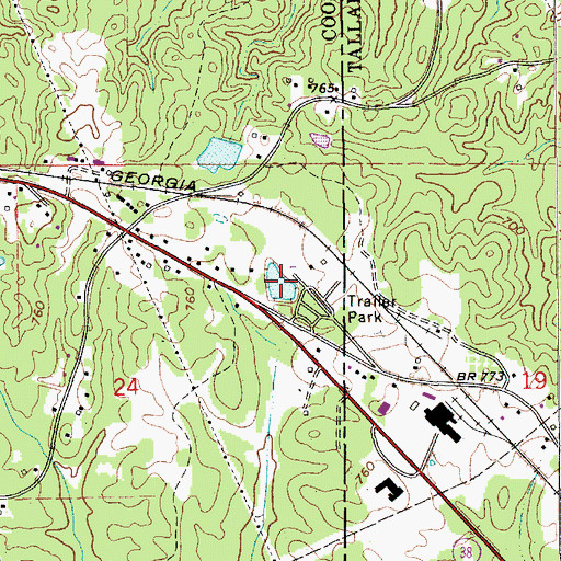 Topographic Map of Swan Lake, AL