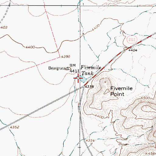 Topographic Map of Fivemile Tank, TX