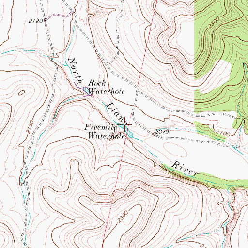Topographic Map of Fivemile Waterhole, TX