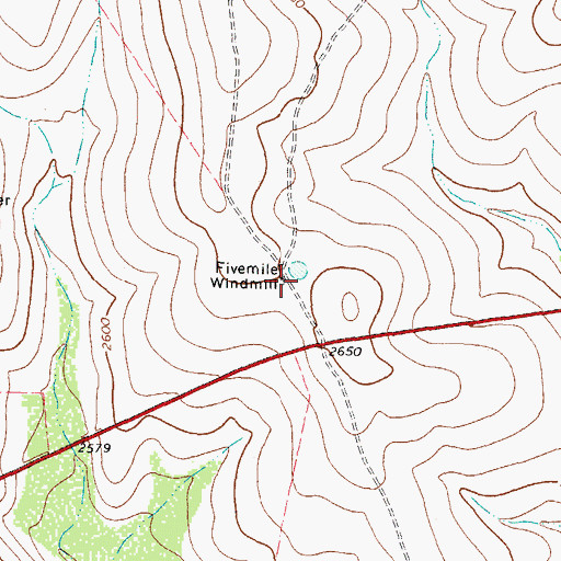 Topographic Map of Fivemile Windmill, TX