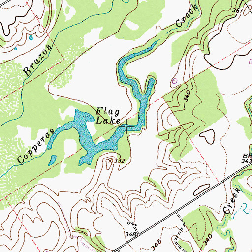 Topographic Map of Flag Lake, TX