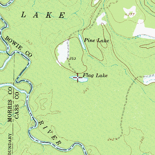 Topographic Map of Flag Lake, TX