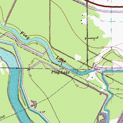 Topographic Map of Flag Lake, TX