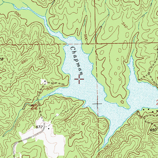 Topographic Map of Tates Fish Camp, AL