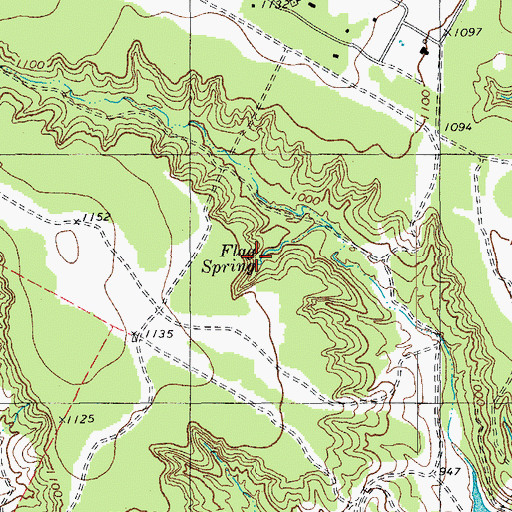 Topographic Map of Flag Spring, TX