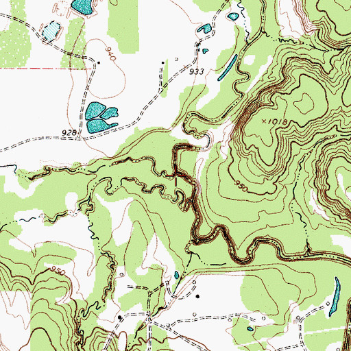Topographic Map of Flag Springs Creek, TX