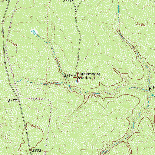 Topographic Map of Flakemoore Windmill, TX
