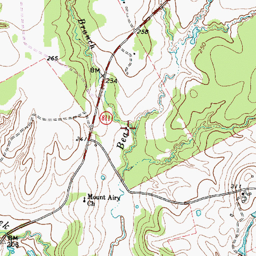 Topographic Map of Flat Branch, TX