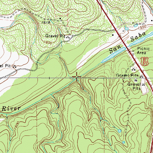 Topographic Map of Flat Branch, TX