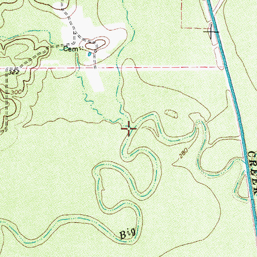 Topographic Map of Flat Creek, TX