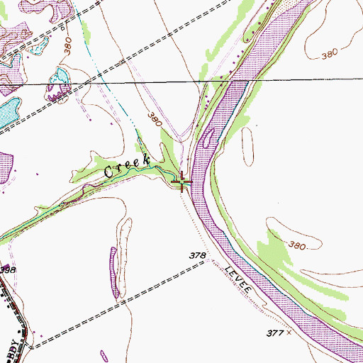 Topographic Map of Flat Creek, TX