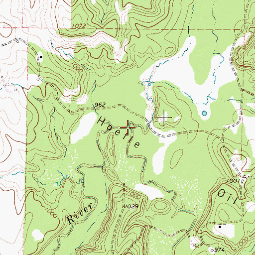 Topographic Map of Flat Creek, TX