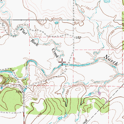 Topographic Map of Flat Rock Creek, TX