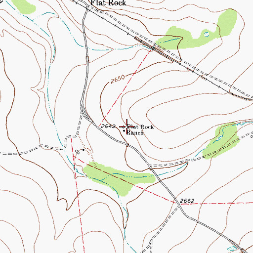 Topographic Map of Flat Rock Ranch, TX