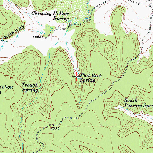 Topographic Map of Flat Rock Spring, TX