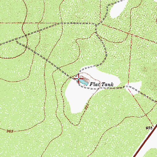 Topographic Map of Flat Tank, TX