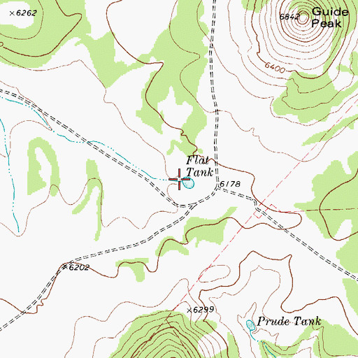 Topographic Map of Flat Tank, TX