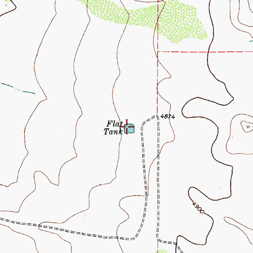 Topographic Map of Flat Tank, TX