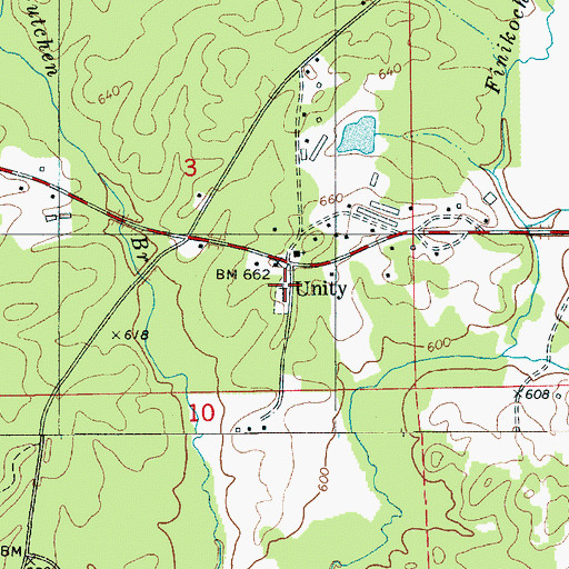 Topographic Map of Unity Cemetery, AL