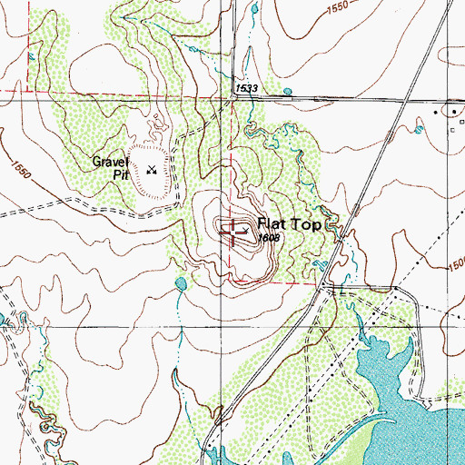 Topographic Map of Flat Top, TX