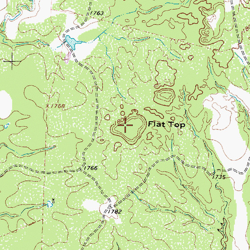 Topographic Map of Flat Top, TX