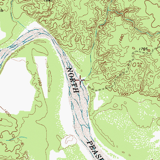 Topographic Map of Flat Top Creek, TX
