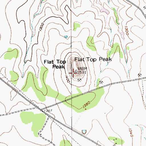 Topographic Map of Flat Top Peak, TX