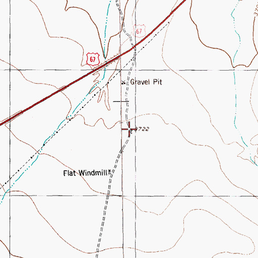 Topographic Map of Flat Windmills, TX