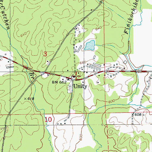 Topographic Map of Unity Presbyterian Church, AL