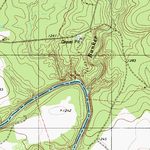Topographic Map of Flatrock Creek, TX