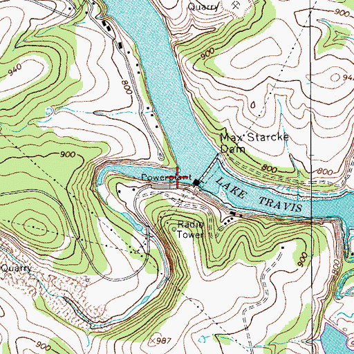 Topographic Map of Flatrock Creek, TX