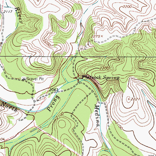 Topographic Map of Flatrock Spring, TX