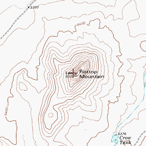 Topographic Map of Flattop Mountain, TX