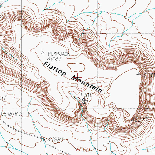 Topographic Map of Flattop Mountain, TX