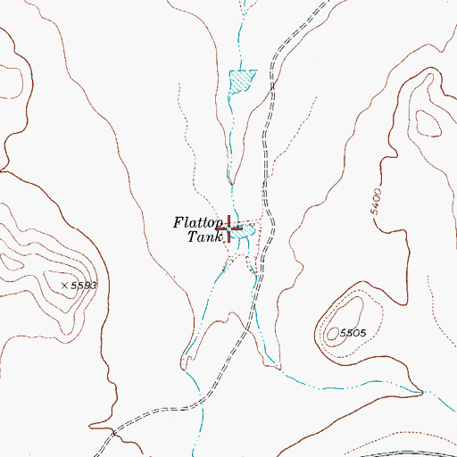 Topographic Map of Flattop Tank, TX