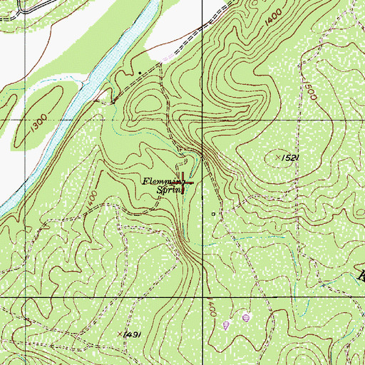 Topographic Map of Flemming Spring, TX