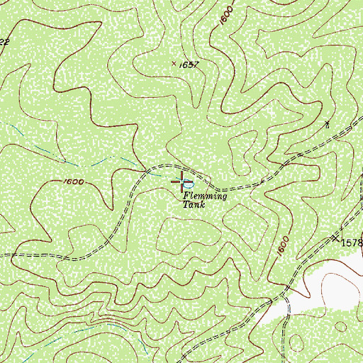 Topographic Map of Flemming Tank, TX