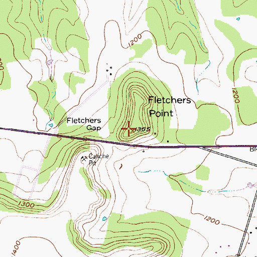 Topographic Map of Fletchers Point, TX
