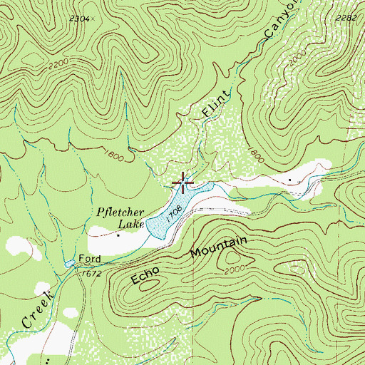 Topographic Map of Flint Canyon, TX