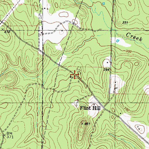 Topographic Map of Flint Hill Church, TX